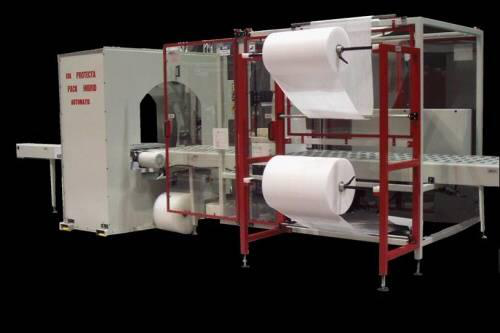 The Protecta Pack Hibrid from EDL Packaging Engineers offers the protection of sleeve wrappers with the flexibility of a stretch wrapper.