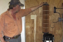 The University of Arkansas’ Dr. Tabler demonstrates how the filter can be removed for cleaning.