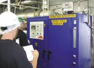 Ozone can be used to sanitize water prior to reuse.