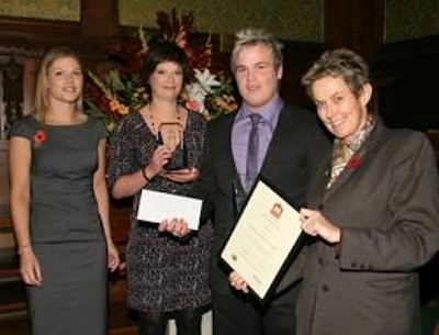 Benjamin Pollard (third from left) receiving the Pfizer Poultry Trainee of the Year award.