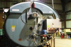 The main boiler at the Perdue Farms feed mill. Regular maintenance and checks have kept it running for years with no problems.