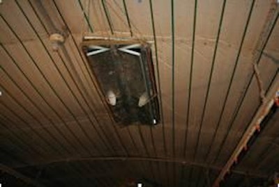 Vent boxes in center of house