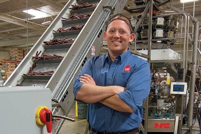 Courtesy Plato Pet Treats | Co-founder and co-owner Aaron Merrell stands in Plato's in-house production facility.