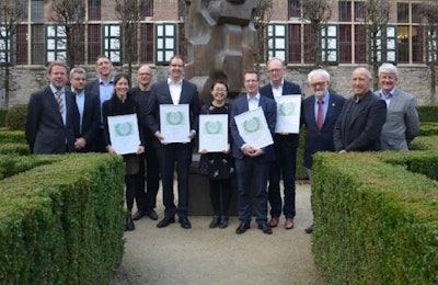 Representatives of Boehringer Ingelheim and review board members stand with the 2016 PCV2 Research Award recipients. | Boehringer Ingelheim