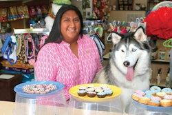 Paws and Claws Pet Bakery owner Anna Reeves, here with her husky Lucy, aims to take her company’s specialty treats beyond Georgia and South Carolina. | Courtesy Paws and Claws Pet Bakery