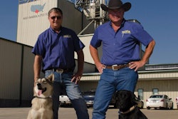 Mid America Pet Food then CEO Scott Glover and President Antoine Albin (here in 2016 with Timber Wolf/Malamute Locke and Labrador Retriever Zip) started the company in 2006, and spent the intervening years making their mark in the premium pet food market. | Mid America Pet Food