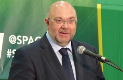 French Agriculture Minister Stephane Travert addresses the crowd at SPACE 2017. | Benjamin Ruiz