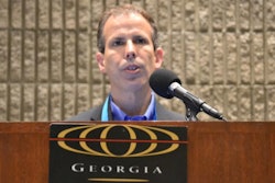 Perry Goldschein, BASF, addresses concerns about antibiotics in animal agriculture at the 2018 International Production & Processing Expo. | Roy Graber