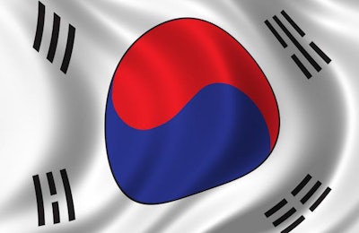 flag of south korea waving in the wind