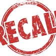 Recall word in red grunge style stamp to illustrate a defect in