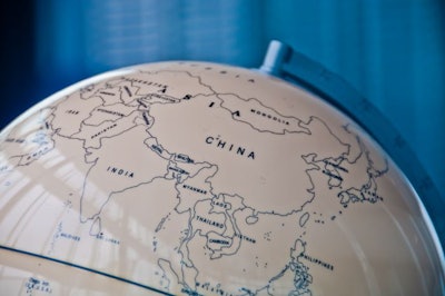 China India And South East Asia Countries Map In A Retro Old Cla