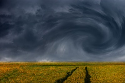 Storm Clouds Over Field