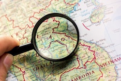 Ivanovsk, Russia – January 24, 2019: Laos On The Map Of The Worl
