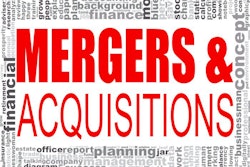 Mergers And Acquisitions Word Cloud. Creative Illustration Of Id