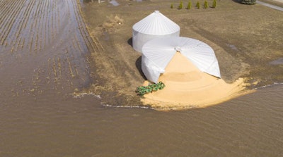 Water Fills The Fields After A Levee Breaks In Pacific Junction,