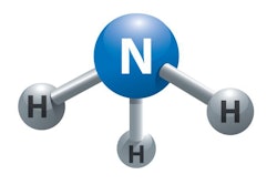 Vector illustration of model of ammonia molecule.