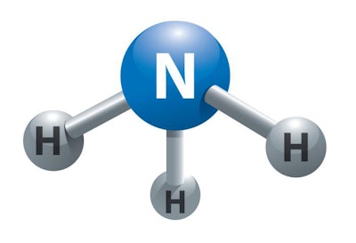 Vector illustration of model of ammonia molecule.