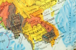 Map Of Thailand,vietnam And Laos. Close-up Image