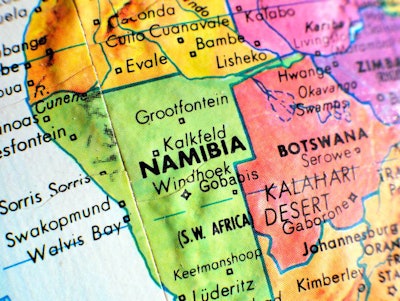 Namibia Africa Isolated Focus Macro Shot On Globe Map For Travel