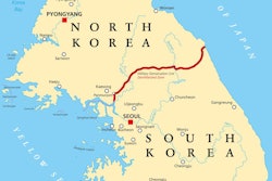 Korean Peninsula, Demilitarized Zone, Political Map. North And S