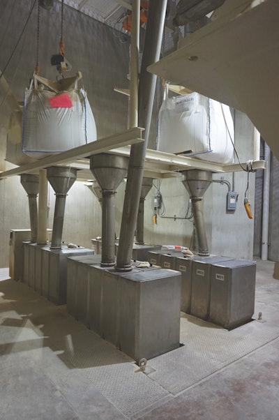 The batching system utilizes two 6-ton major scales, a minor scale and a 20-bin Beta Raven micro system with dual scales. (Jackie Roembke)