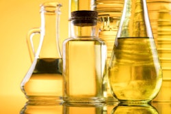 Healthy oil from sunflower, olive, rapeseed oil. Cooking oils in