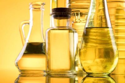 Healthy oil from sunflower, olive, rapeseed oil. Cooking oils in