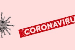 Contagious Collage Coronavirus Icon And Rectangle Distressed Sta