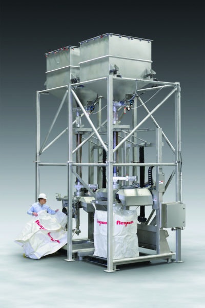 Flexicon-ultra-high-capacity-bulk-bag-filling-system-with-SWING-DOWN-fillers