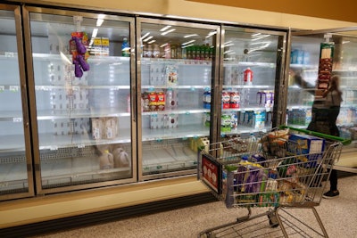 Orlando, Fl/usa-3/14//20: Empty Milk Display Shelves At A Publi
