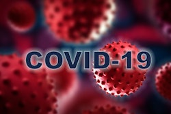 Collage of Flu COVID-19 virus cells in blood under the microscop