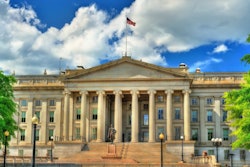 United States Treasury Department building in Washington, DC