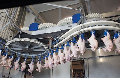 In-line weighing machines allow the plant operators to collect more data about what they are processing and achieve better results. (Courtesy Marel Stork Poultry Processing B.V.)