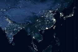 Earth At Night, View Of City Lights Showing Human Activity In In