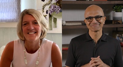 Photo: Beth Ford, president/CEO of Land O’Lakes, and Satya Nadella, CEO, Microsoft