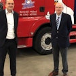 Brian van Hooff, managing director of VDL Agrotech, and Ab Jansen, founder of Jansen Poultry Equipment. (VDL Groep)