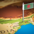 Bangladesh Marked With A Flag On The Map
