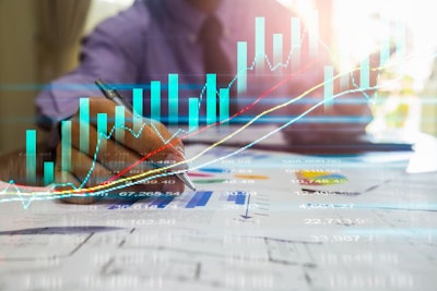 Stock Market Or Forex Trading Graph And Candlestick Chart Suitab