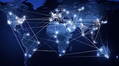 Global Networking And International Communication. World Map As