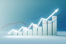 Financial Rising Bar And Light Graph Growing Front View