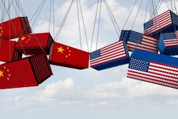 Usa China Trade War And American Tariffs As Opposing Cargo Freig