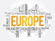 Europe List Of Cities Word Cloud Collage, Travel Concept Backgro