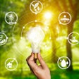 Energy Innovation Light Bulb Graphic Interface.