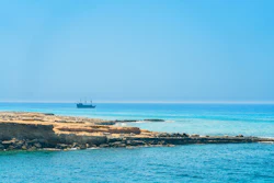 Beautiful Blue Sea Water Near Of Ayia Napa On Cyprus Island, Med