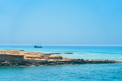 Beautiful Blue Sea Water Near Of Ayia Napa On Cyprus Island, Med