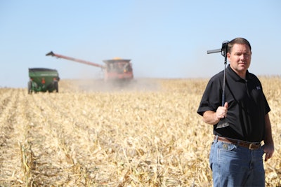 Ben Sauder, FVC VP of Agronomy, evaluates residue toughness during harvest with a ResiGauge™