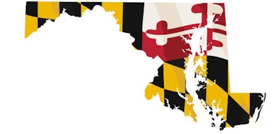 Maryland With Usa Flag And Maryland Flag Embedded Isolated Vecto