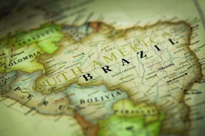 Magnifying Brazil on map