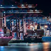 Port container export barge trade pixabay feb 2022