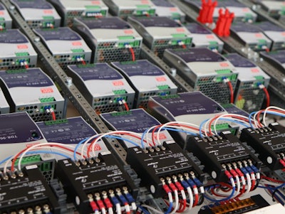 LED drivers and power supplies in the electrical panel for LED lighting, which uses 75% less energy than incandescent lighting. (Nelikdulatov | BigStock.com)
